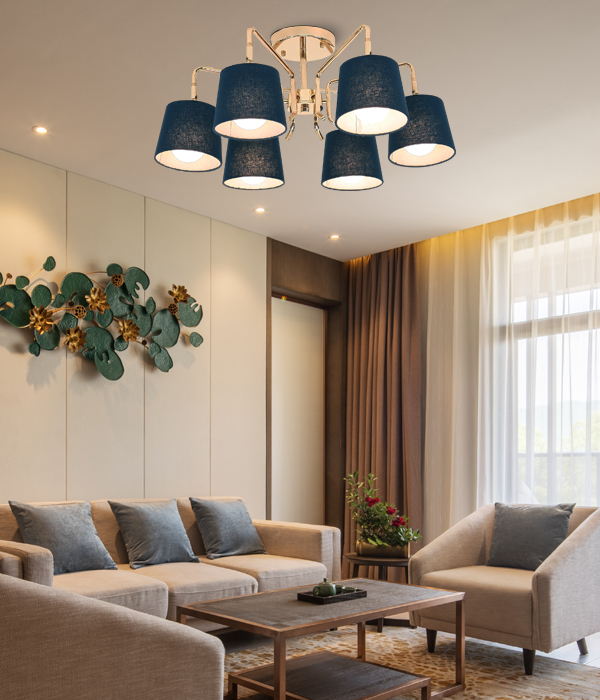 뷰민라 6등 (네이비/아이보리) 거실전등